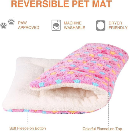 Mora Pets Dog Bed Crate Pad Ultra Soft Pet Bed with Cute Star Print Washable Reversible for Large Medium Small Dogs 23 x 18 inch 2 Pack Pink