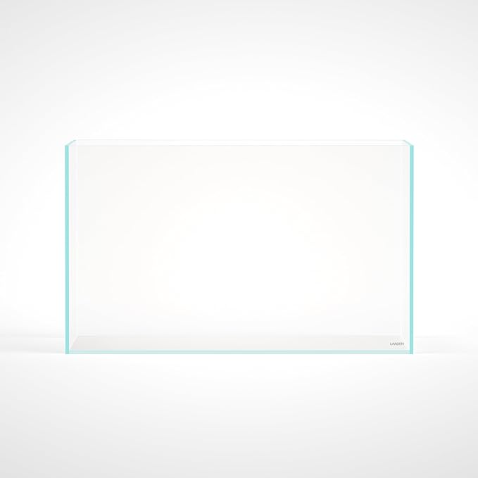 LANDEN 75H 37 Gallon Rimless Low Iron Aquarium Tank, W29.5×D17.7×H17.7 in(75x45x45cm) 8mm Thickness with Black Nano Foam Leveling mat Included