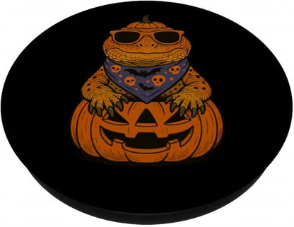 Spooky Uromastyx Pumpkin Halloween PopSockets Adhesive PopGrip