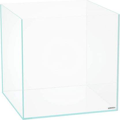 LANDEN 36C 11.5 Gallon Cube Rimless Low Iron Aquarium Tank,W14.2×D14.2×H14.2 in(36x36x36cm) 5mm Thickness with Nano Foam Leveling Mat Included