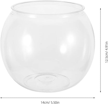 BESPORTBLE Small Round Betta Fish Bowl Plastic Aquarium Bowl with Water Cultivation Basket 110c Medium Desktop Plant Terrarium for Living Room Ecosystem