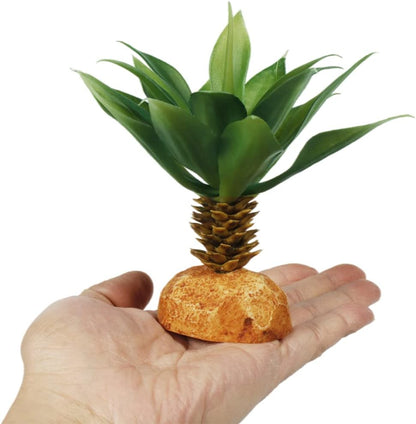 Faux Agave Plant, Reptile Decor for Terrarium, Crested Gecko Tank Accessories fit Leopard Gecko Bearded Dragon Lizard Chameleon Snake Tortoise