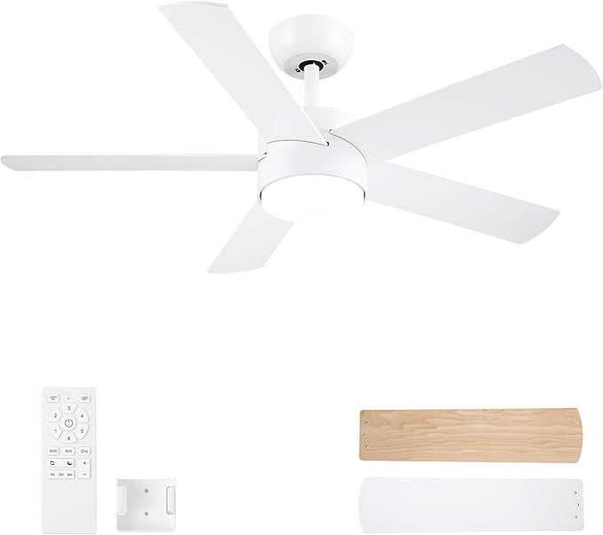 POCHFAN 42 inch White Ceiling Fans