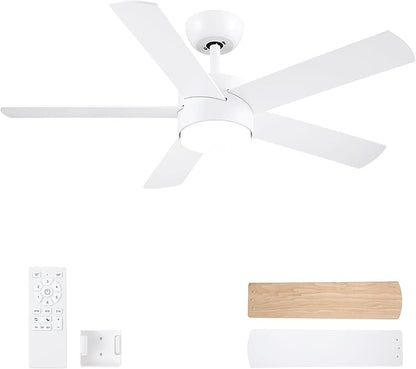 POCHFAN 42 inch White Ceiling Fans