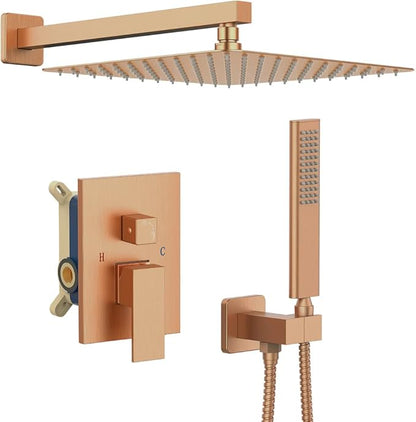 Iriber Brushed Rose Gold Rain Shower System