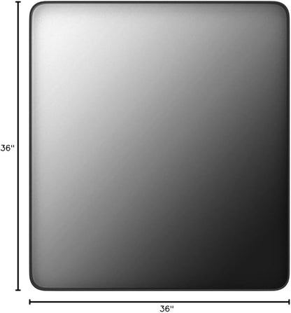 LOAAO 36X36 Inch Black Metal Framed Bathroom Mirror