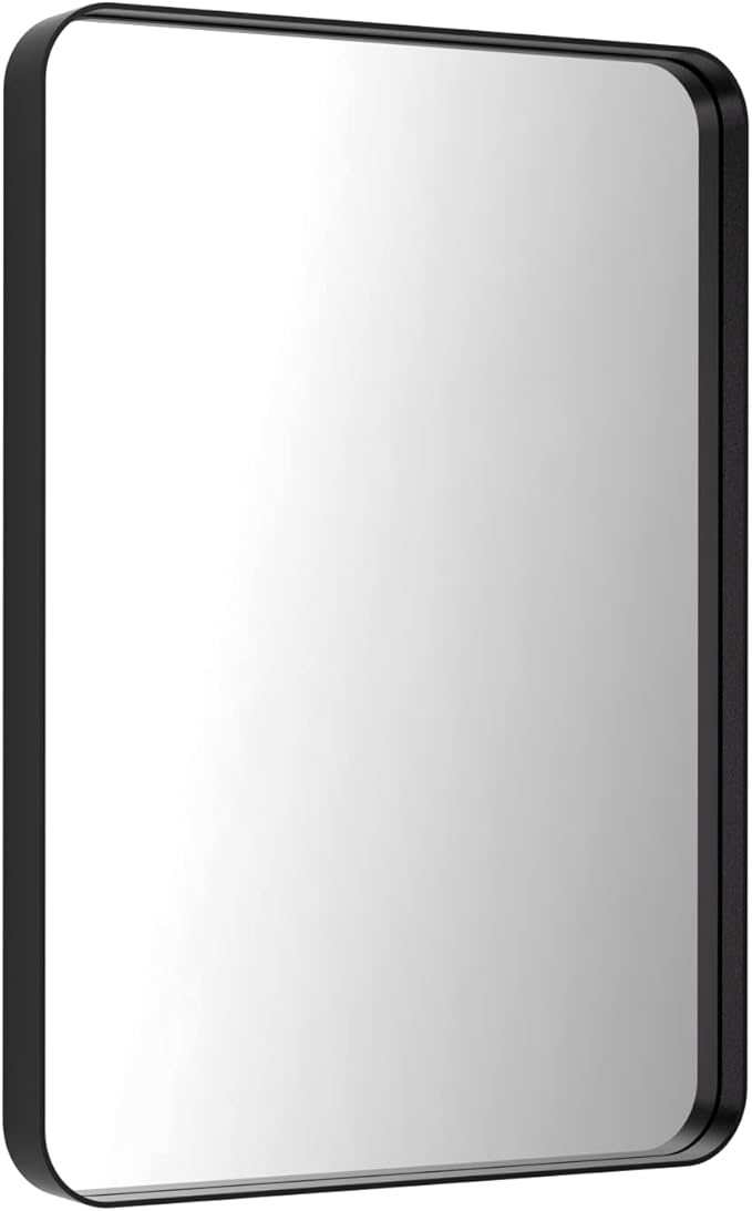 LOAAO Black Metal Framed Bathroom Mirror