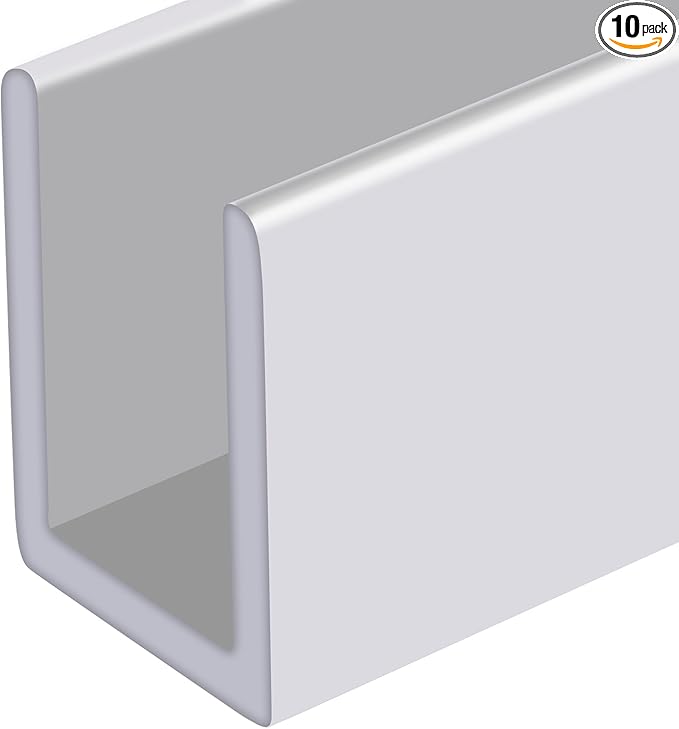 Brixwell SDCD38W-CCP72-XCP10 White 3/8" Fixed Panel Shower Door Deep U-Channel