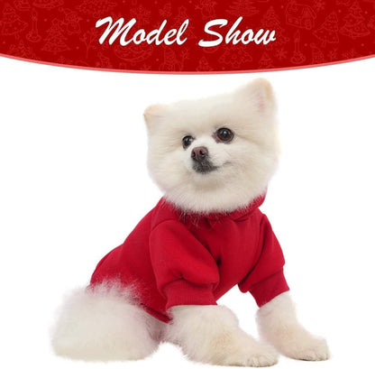KOOLTAIL Basic Dog Hoodie - Soft and Warm Dog Hoodie Sweater with Leash Hole and Pocket, Dog Winter Coat, Cold Weather Clothes Sweatshirt for Small Medium Large Dogs Puppy Cat Boys Girls Red XL/XXL