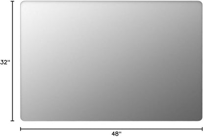 LOAAO 48x32 Inch White Metal Framed Bathroom Mirror