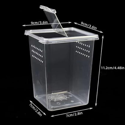 3 Pcs Acrylic Transparent Insect Reptile Spider Terrariums Breeding Box Hatching Container,Portable Small Reptile Animal Habitat Cage,Plastic Transport Container(Big Size)
