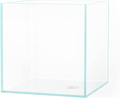 LANDEN 20C 2 Gallon Cube Rimless Low Iron Clear Aquarium Tank, All Glass Aquarium,Small Betta Fish Tank,W7.8×D7.8×H7.8 in(20x20x20cm) 5mm Thickness with Nano Foam Leveling Mat
