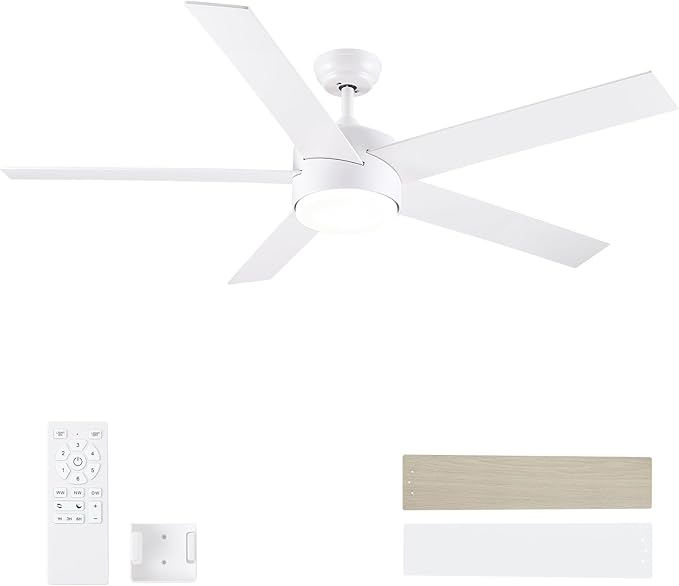 POCHFAN 60 Inch White Ceiling Fans