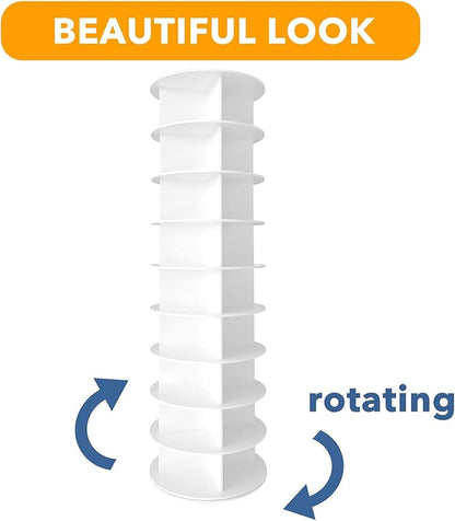 SpaceAid 9 Tier Rotating Shoe Rack Tower, Spinning Shoe Display Lazy Susan