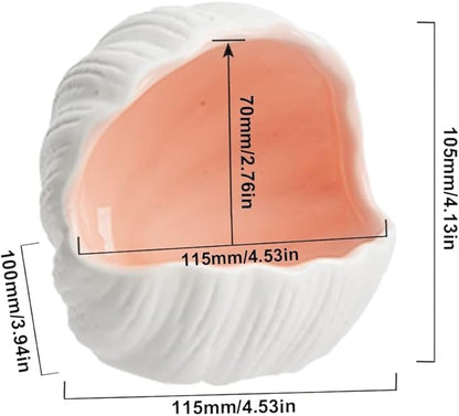 RUIAN Cute Aquarium Decorations Ceramic Conch Shell-Shaped House Thematic Betta Fish Tank Accessory Decor Ornament Hideout Cave for Fish Playing or Hiding,Hamster House,Craft Projects (Pink)