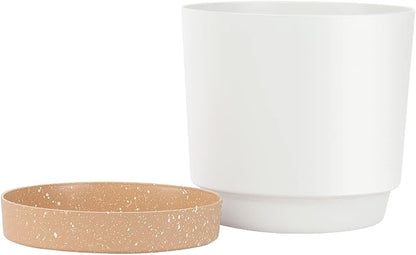 kubvici Plant Pots for Indoor Plants, 2 Pack 12 Inch Pots for Plants, Lightweight Large White Planters for Indoor Outdoor, Big Plastic Plant Pot Flower Pot with Drainage (12” White)