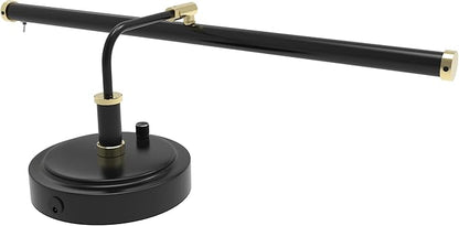 Cocoweb Adjustable LED Upright Piano Desk Lamp in Black with Brass Accents - PLED101D