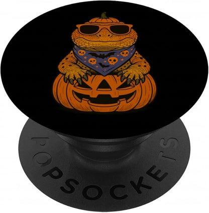 Spooky Uromastyx Pumpkin Halloween PopSockets Adhesive PopGrip