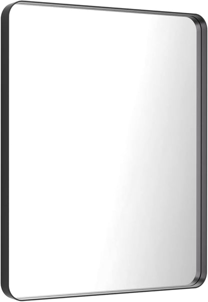LOAAO 30X36 Inch Black Metal Framed Bathroom Mirror