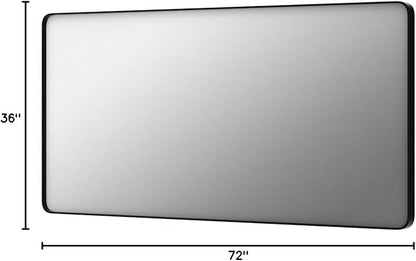 LOAAO 72X36 Inch Black Metal Framed Bathroom Mirror