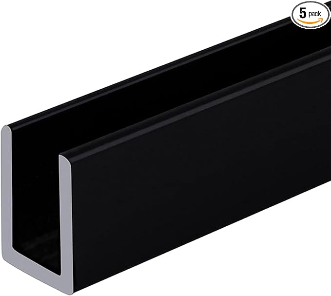 Brixwell SDCD3812MBL-XCP5 Matte Black Frameless Shower Door Aluminum Deep