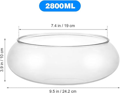 Toddmomy Transparent Aquarium Tank 9.52 Inch Desktop Betta Fish Bowl for Home and Office Decor with Hydroponic Plants and Aquatic Pets Display