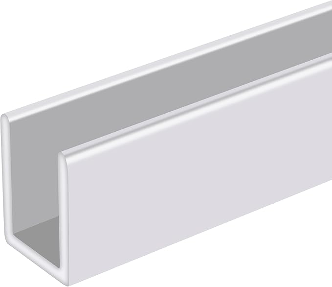 Brixwell SDCD38W-XCP10 White 3/8" Fixed Panel Shower Door Deep U-Channel