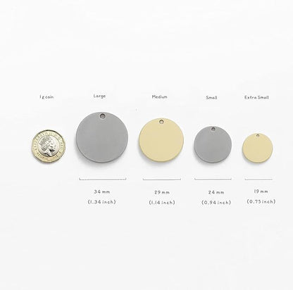 HM001 Cats Dogs ID Tags Personalized Lovely Symbols Pets Collar Name Accessories Custom Engraved Supplies for Four Legged Child Necklace Chain Anti-Lost Metal Simple Charm (Shiny Brass, Small 0.94")