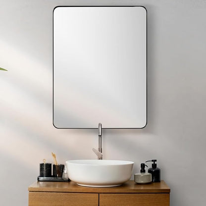 ANDY STAR Wall Mirror for Bathroom, 30x36 Matte Black Bathroom Mirror, Modern