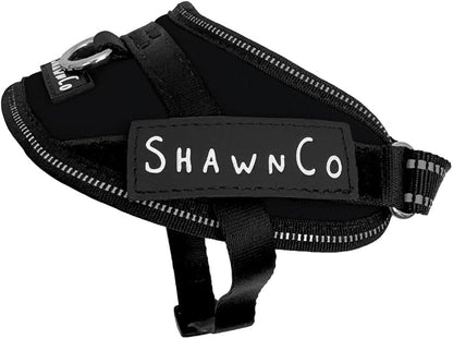 ShawnCo Essential Pro Dog Harness, No-Pull Pet Vest with Removable, Reflective Side Patches, Adjustable and Padded Harness for Small, Medium and Large Dogs (Midnight, XS)