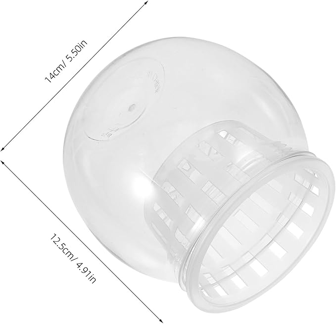 Plastic Betta Bowl Round Terrarium Bowl, Small Desk Fish Tank with Hydroponic Basket, Plastic Aquarium for Indoor Desktop Landscape and Aquatic Pets