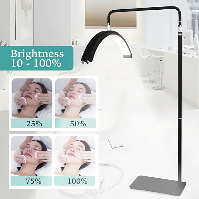 Hi_friend 28 inch Half Moon Lamp, Portable Esthetician Lash Light for Lash Tech, Bright Eyelash Extension Arched LED Floor Light, Lashing Lamp for Beauty, Skincare, Lashes