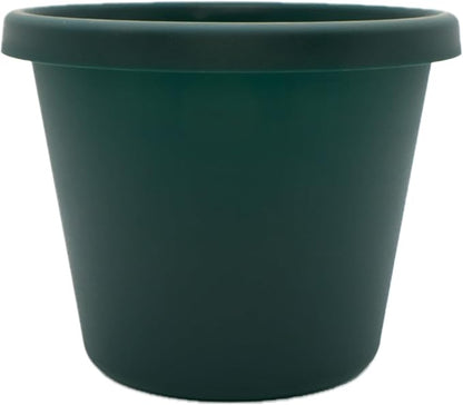 The HC Companies Prima Round Plastic Plant Pot w/Rolled Rim - Lightweight & UV Resistant Flower Pot for Herbs & More - Outdoor & Indoor Plant Pots w/Drainage (6 inch, Evergreen, Pack of 1)