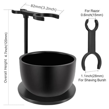 Amazing Razor Shaving Kit - Black Men's Shaving & Grooming Set - Safety Razor, Brush, Stand, Soap Bowl, Stainless Blades