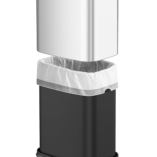 2.6 Gal Stainless Steel Bathroom Trash Can, Metal Waste Baskets