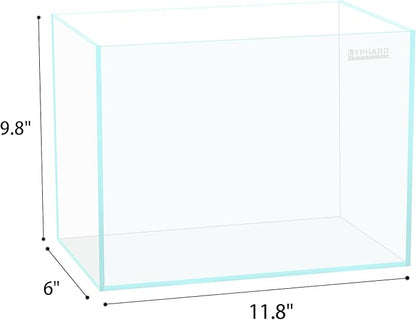LYPHARD AQUARIUMS 2.9 Gallon Rimless Aquarium, Ultra Clear Glass Low Iron Aquarium Tank, Small Fish Tank for Betta, L11.8×W5.9×H9.8 Inches Thickness 5mm with EVA Foam Mat Included