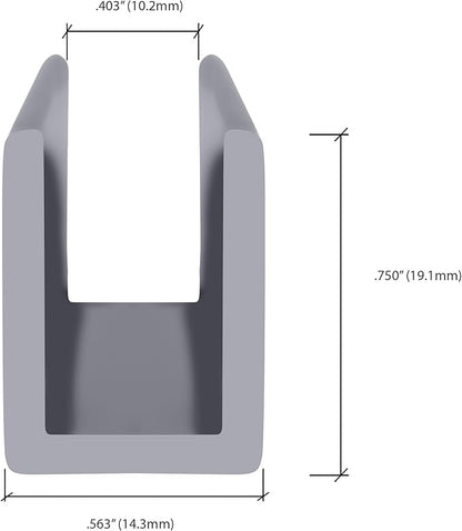 Brixwell SDCD38A-CCP48-XCP50 Satin Anodized 3/8" Fixed Panel Shower Door Deep