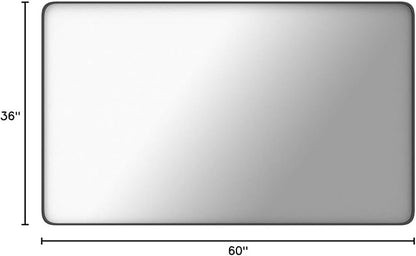 LOAAO Black Metal Framed Bathroom Mirror