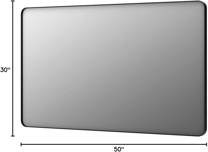 LOAAO 50X30 Inch Black Metal Framed Bathroom Mirror