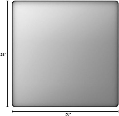 LOAAO 38x38 Inch Black Metal Framed Bathroom Mirror