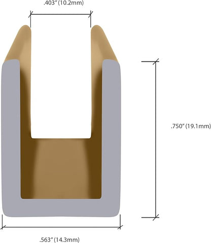 Brixwell SDCD38SB-CCP18-XCP5 Satin Brass 3/8" Fixed Panel Shower Door Deep