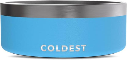 Coldest Dog Bowl - Anti Rust Metal, Non Slip, 3 Layers Insulated Stainless Steel Dog Bowls - Spill Proof & Heavy Duty - Water Bowl for Dogs, Cats & Pets, Dish Washer Safe (64 oz, Celestial Blue)