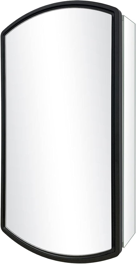 Arched 16" W x 26" H Aluminum Single-Door Bathroom Medicine Cabinet