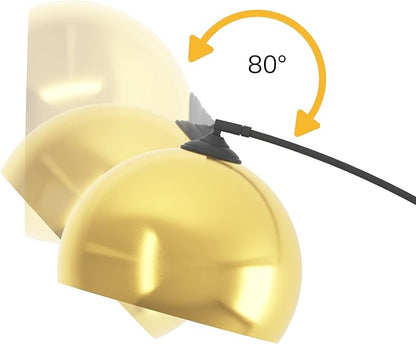 GETINLIGHT Inlight 66" Modern Antique Brass Arc Floor Lamp with Inner Gold Metal Shade and Black Marble Base, Bulb Not Included, IN-0806-1-AG