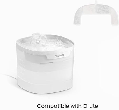 Cheerble Pumpless Pet Water Elfin Fountain E1 Lite Replacement Filter-8-Pack