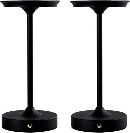 2 Pack Rechargeable Table Lamp, LED Cordless Table Lamp, 5000mAh Battery Operated Portable Table Light,Dimming for Restaurant/Patio/Outdoor(Black)