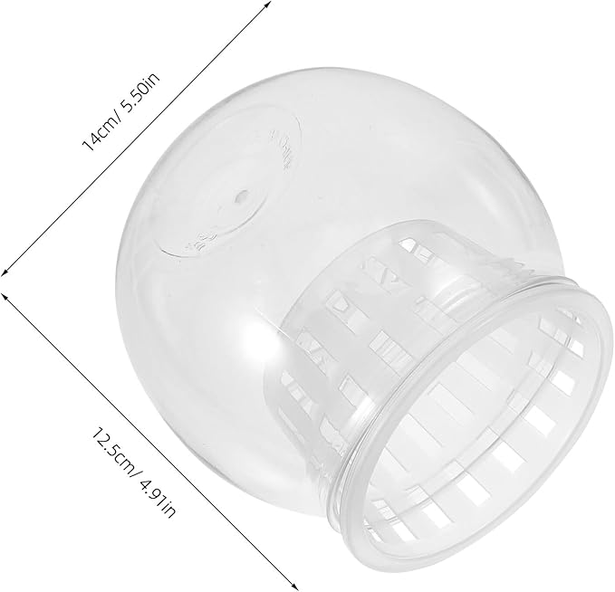 Beaupretty Mini Round Plastic Betta Fish Bowl with Hydroponic Basket, Small Desk Plant Aquarium Terrarium for Home and Office Micro Landscape Fish Tank
