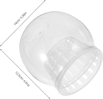 Plastic Round Aquarium Betta Bowl with Water Propagation Basket, Small Desktop Fish Tank for Office and Living Room, Plastic Fish Aquarium Terrarium Bowl 110c Medium Size