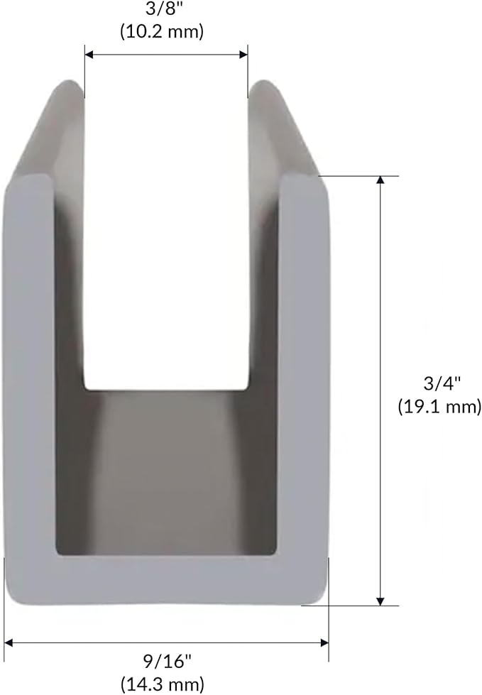 Brixwell SDCD38BN-XCP5 Brushed Nickel 3/8" Fixed Panel Shower Door Deep