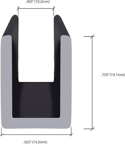 Brixwell SDCD38MBL-CCP23-XCP50 Matte Black 3/8" Fixed Panel Shower Door Deep